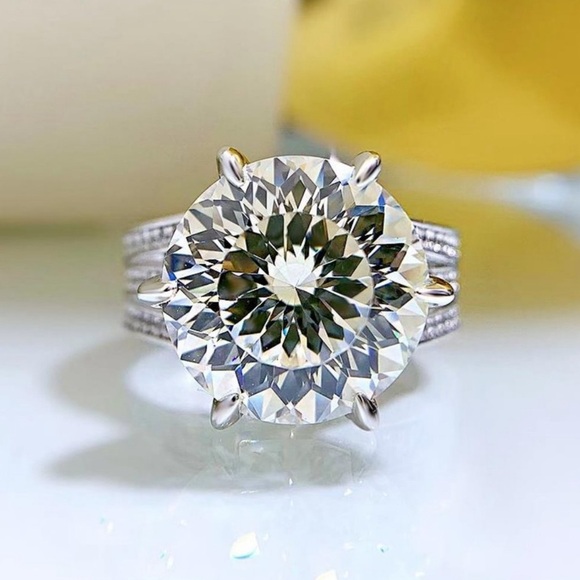 🔥10CT Certified TW Diamond💎Excellent Cut Engagement Ring💍 Size 6.5 - Picture 10 of 16